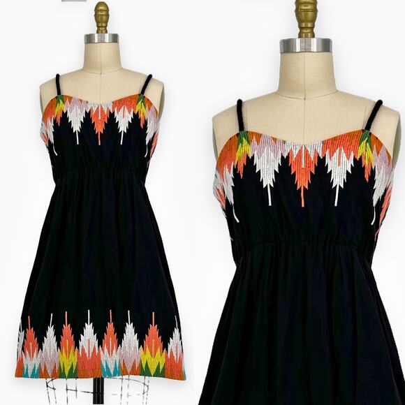 Anthropologie Judith March Embroidered Mini Fit + Flare Dress sz Small - Picture 2 of 9